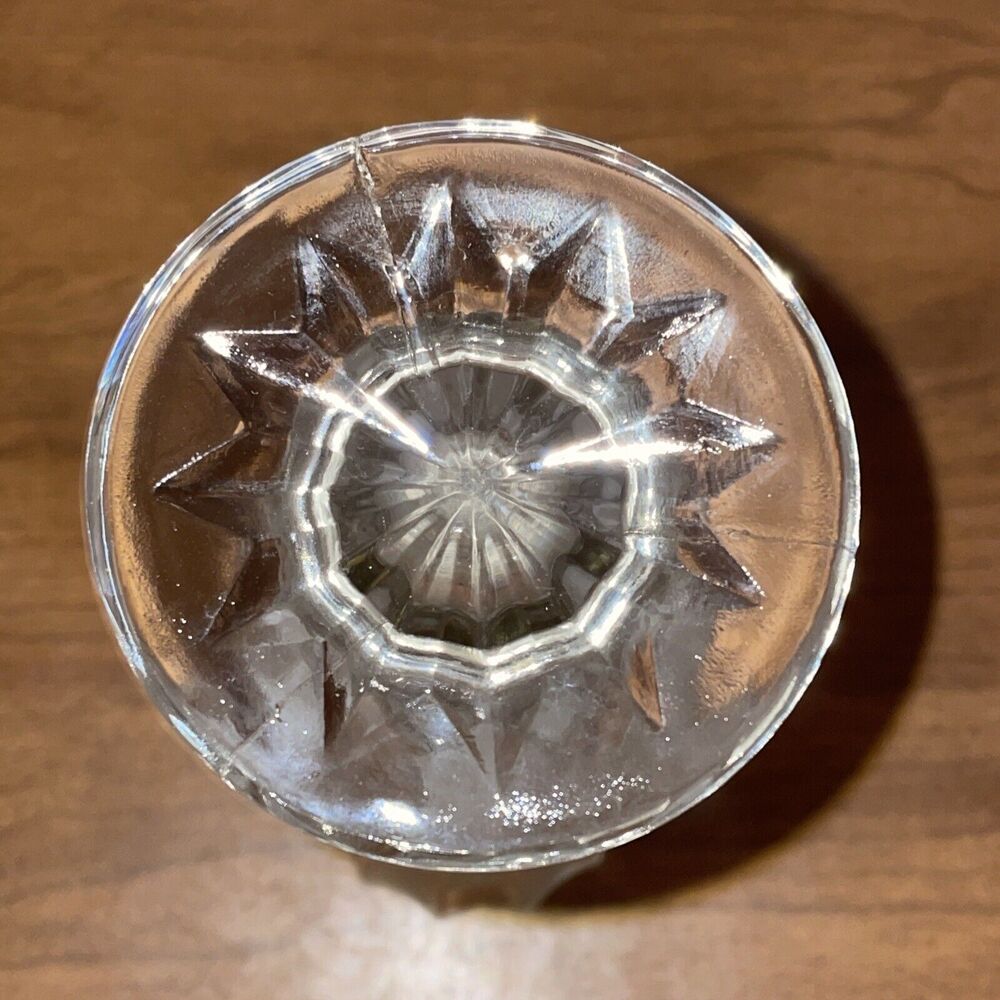 Clear And Frosted Pattern Glass Bud Vase 8.5 Inches Tall Possible Crystal - Picture 5 of 9